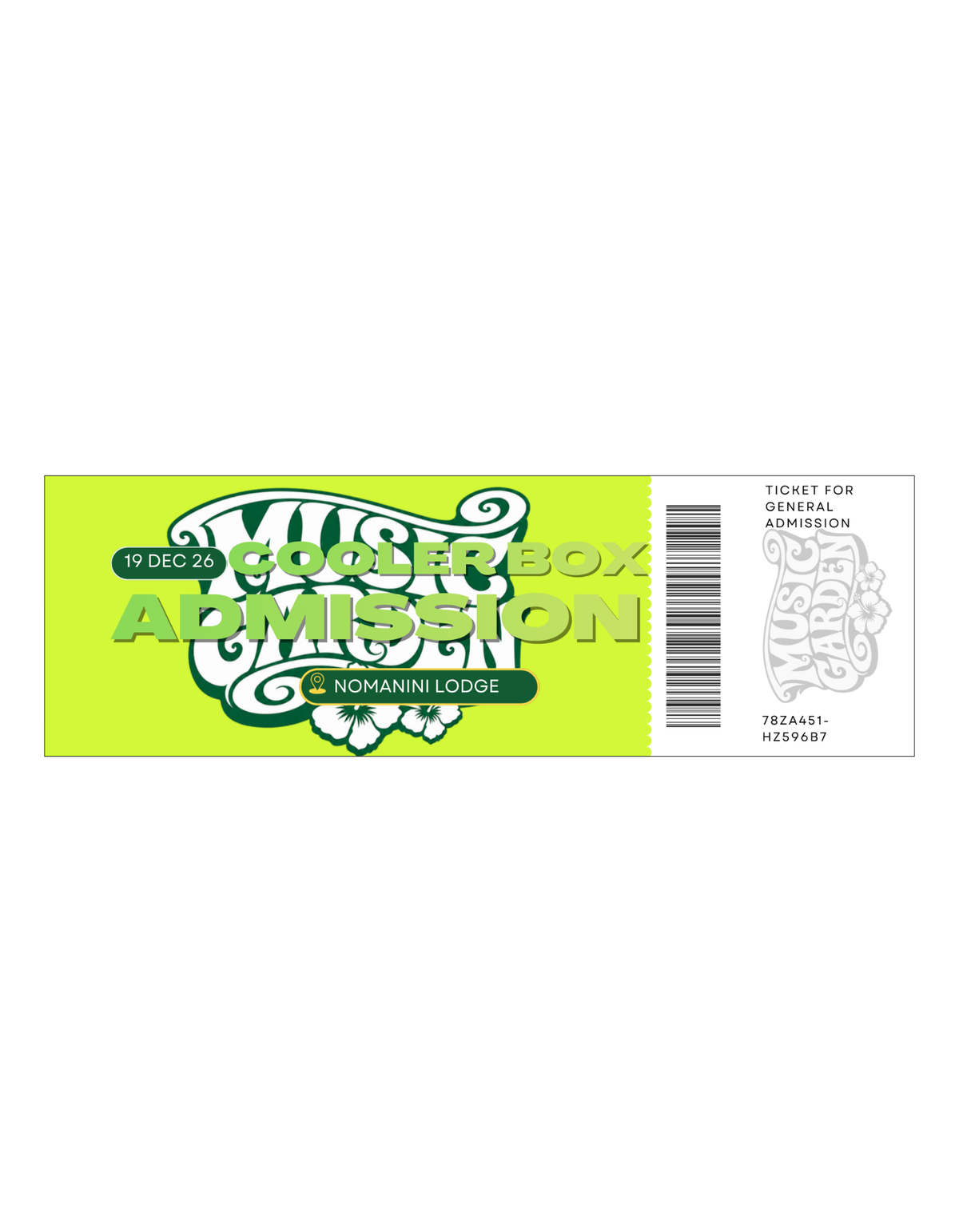 Early bird cooler box Ticket